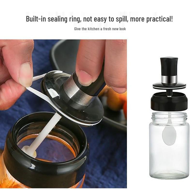 Luxury Glass Salt and Spice Dispenser Set for Kitchen