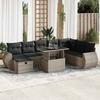 VidaXL Garden Lounge Set 9 Pcs with Grey Cushions Wicker 3327920