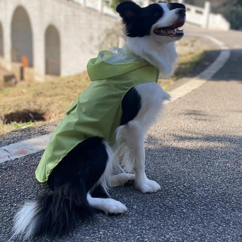 Reflective Large Breed Dog Rain Poncho - Waterproof & Windproof Hooded Raincoat