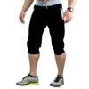 Sports Pants for Men, Casual Jogging Shorts, Elastic Fitness Pants, Light Plate, Solid Color