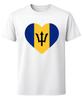 I Love Barbados Flag Heart Pride T-Shirt Caribbean Country Love Unisex Tee