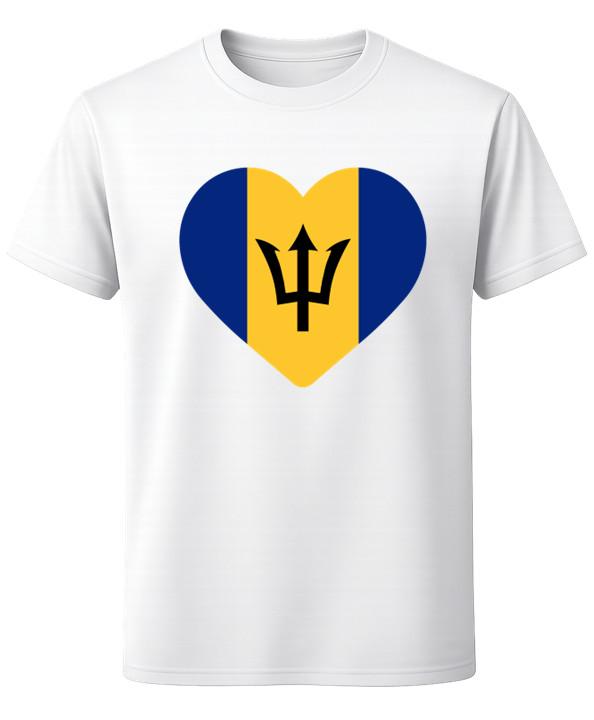 I Love Barbados Flag Heart Pride T-Shirt Caribbean Country Love Unisex Tee 4XL