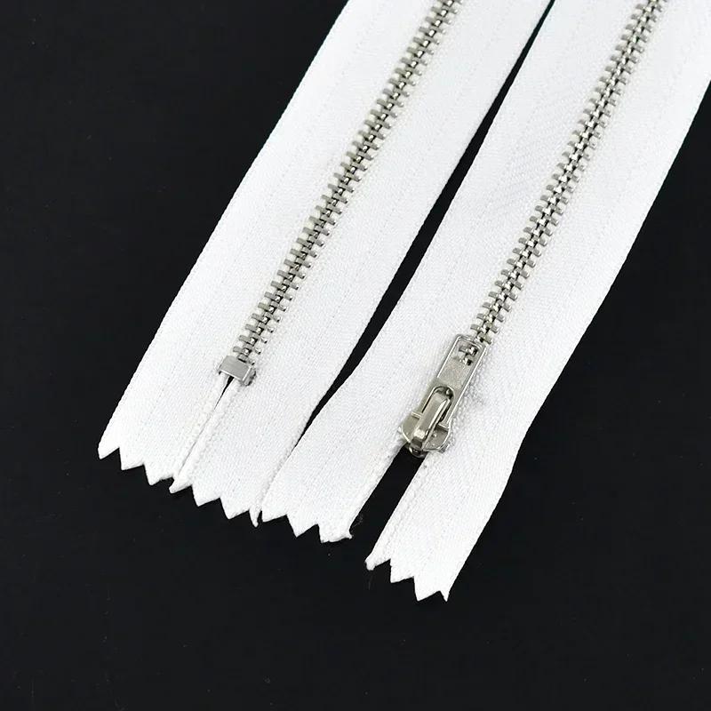 Meetee 10/20Pcs 3# Metal Zippers 10-30cm Close End Black White Zip for Bags Jeans Jacket Pocket Zips DIY Sewing Accessories