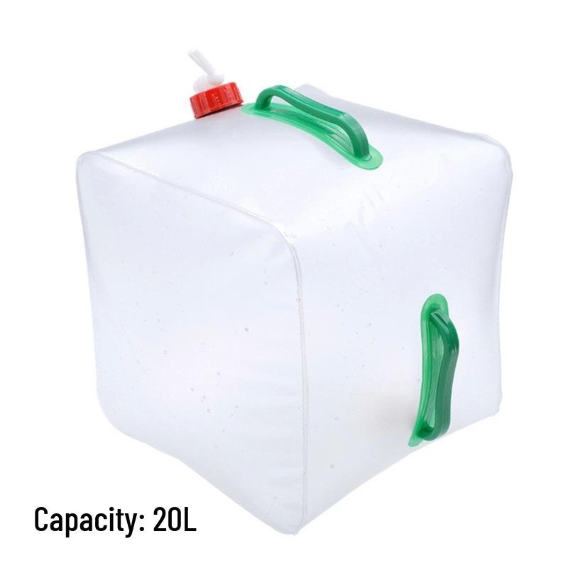 20L Foldable PVC Square Water Bag for Outdoor Use, Emergencies, and Picnics—Portable Survival Water Bottle & Collection Bucket