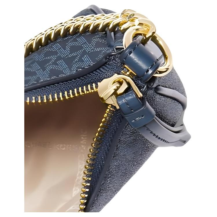 Ny MICHAEL KORS Jet Set Charm Skulderveske med skinndetaljer, Håndveske, Skulderveske Trumpets Dame Marineblå 32H1GT9C1V-ADMRLPLBLUE