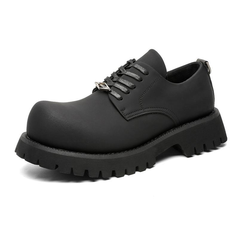 Thick-soled big-headed leather shoes for men and women couples, the same niche single shoes, casual height-increasing derby shoes 1036-J