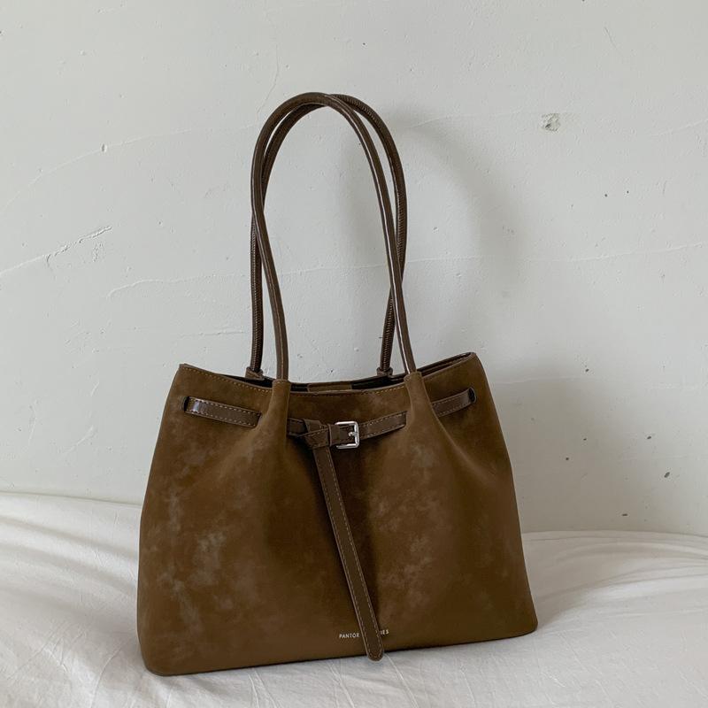 

Yogodlns Ретро сумка под мышкой для женщин Новая модная повседневная сумка-тоут для поездок на работу Большая вместительная сумка на плечо 38x9x19cm коричневый