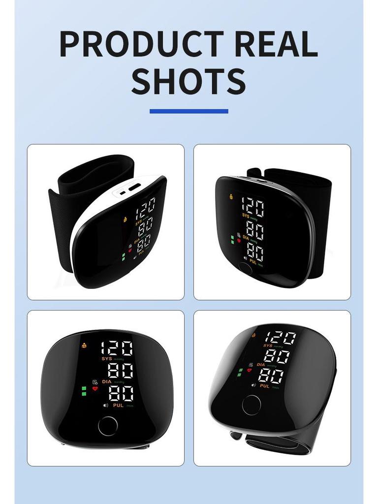 Intelligentes Englisches Modell Handgelenk-Blutdruckmessgerät mit Sprachausgabe, geteilter Pumpe, Lithiumbatterie und Touchscreen