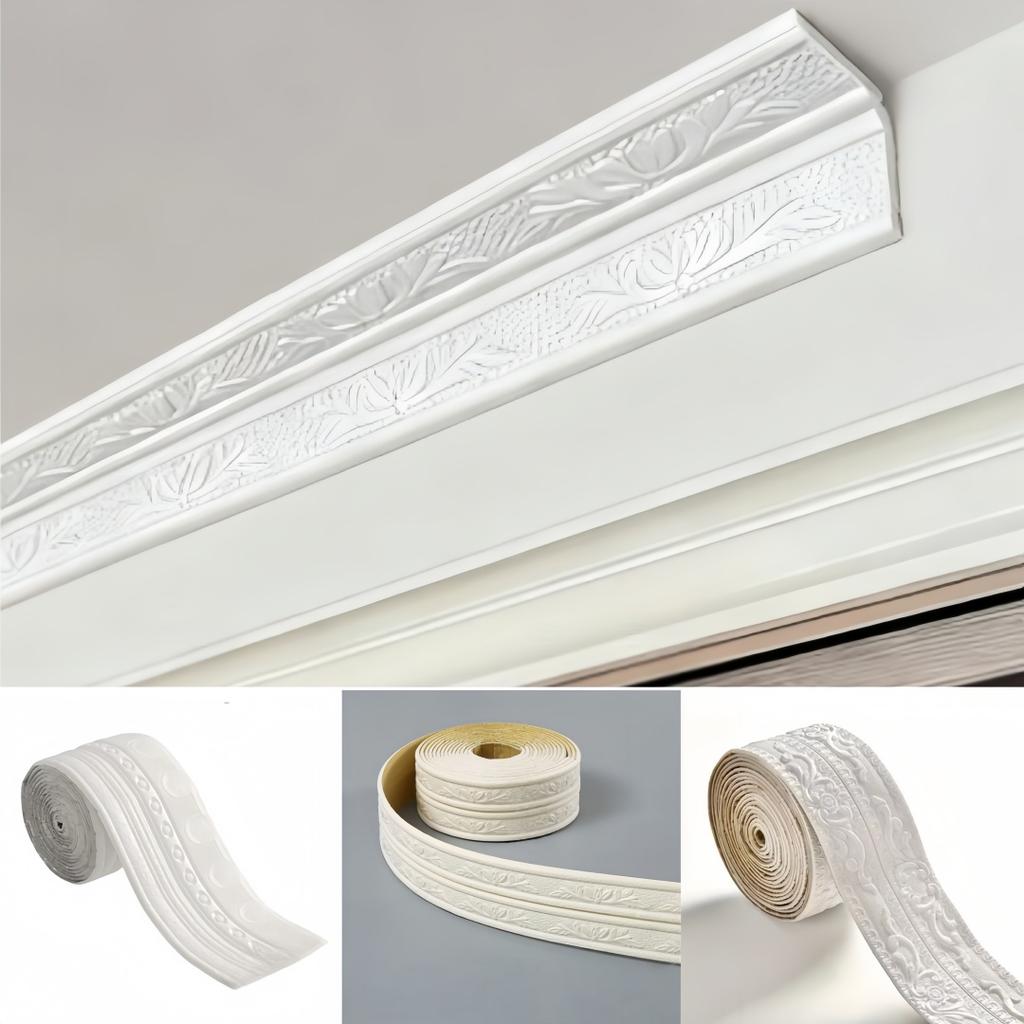 3D Waterproof Ceiling Decorative Strip Wall Trim Line Home Decoration Wall Border Skirting Wall Stickers