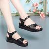 Breathable and Refreshing, a Must-have for Fashion New Favorites, One-word Buckle with Open Toe Rubber One-word Buckle with Middle Heel (3-