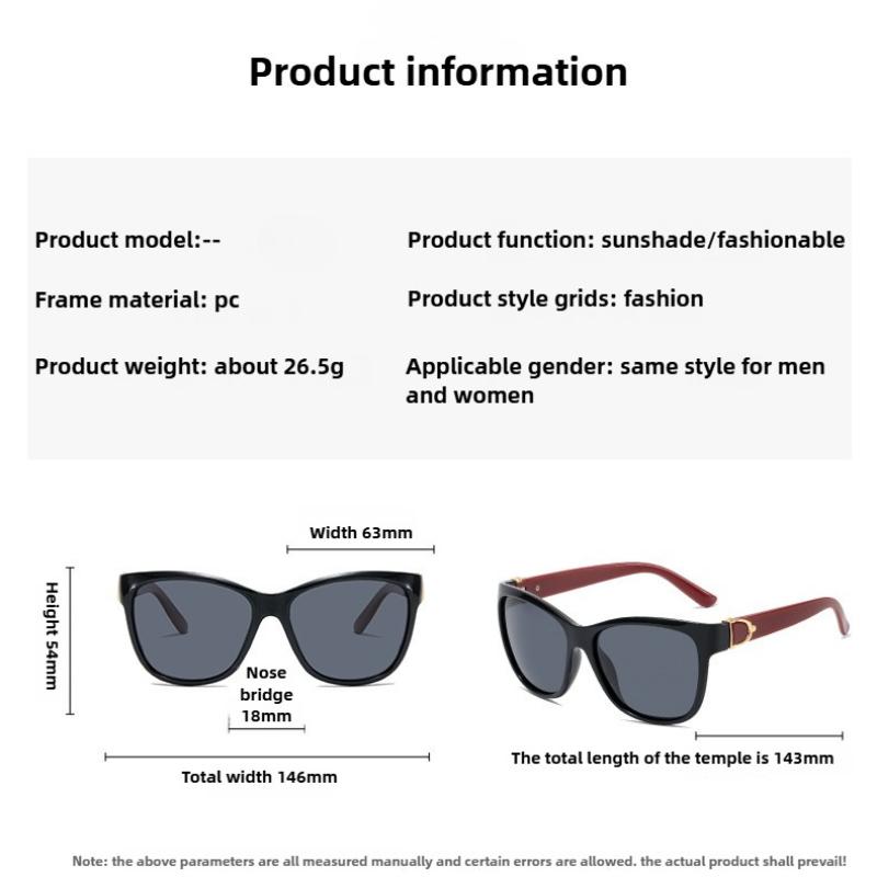 New Sun Glasses Ins Style Retro Eyeglasses Chic Polarized Eyewear Fashionable UV400 Sunglasses for Women and Men