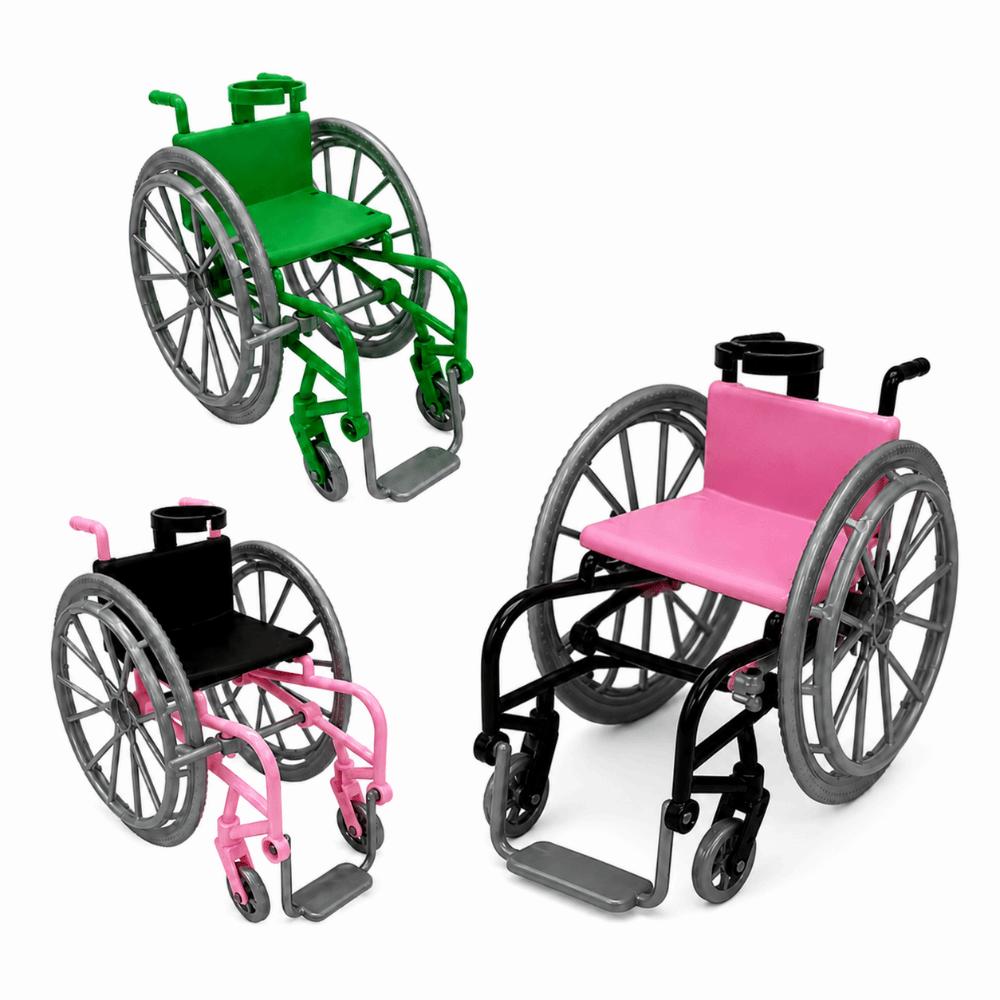 1/6 Scale Miniature Wheelchair Toy Safe Plastic Material Rehabilitation Style Doll Wheelchair Accessory Realistic Design