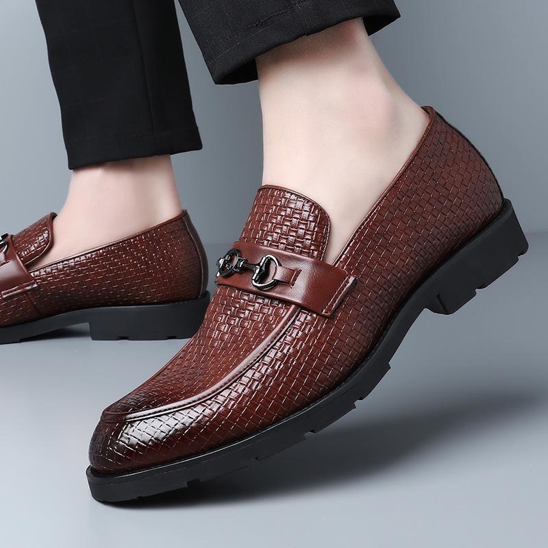 Woven Men'S Shoes Leather Shoes Foot Cover Large Size European And American Men'S Business Shoes