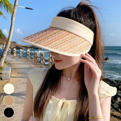 Damesmode Dagelijkse Kleur Stro Zonnebrand Zonnehoed