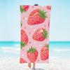 Pink Strawberry Fruit Beach Towel Lightweight Microfiber Beach Towels Decor Quick Pool Towel for Beach Travel Swim Bath Camping