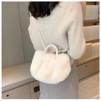 Plush Bag Autumn and Winter Versatile Handbag New Pleated Cloud Bag Premium Messenger Bag Women's Bag