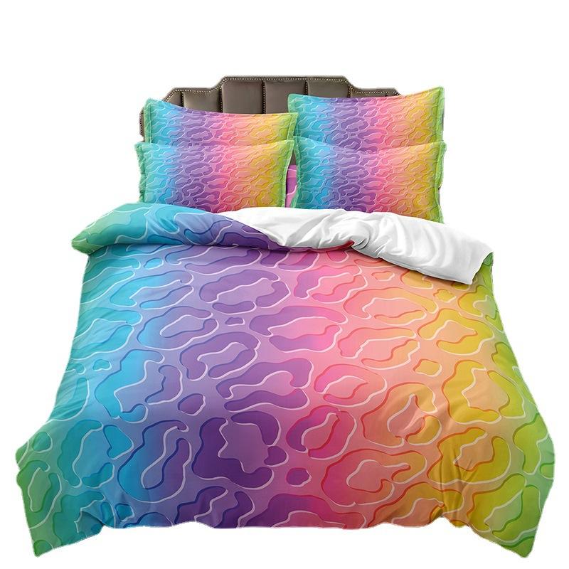 Leopard Print Texture Series Three-Piece Set, Duvet Cover, Grinding Kit Digital Printing