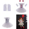 Weiches und flauschiges Clown-Mädchen-Kleid-Set für Maskenpartys