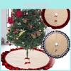 Stylish Christmas Tree Skirt With Creative Red And Black Checkered Design For Festive Decor