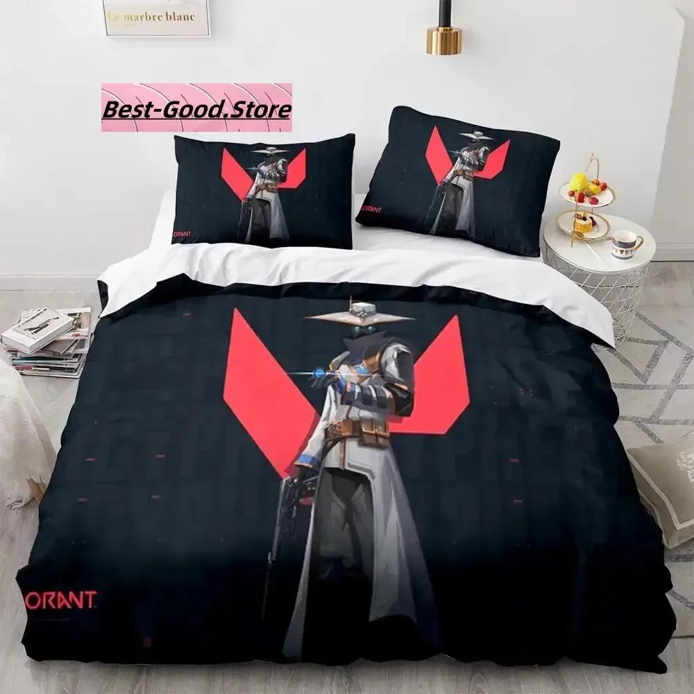 Gaming Valorant Beding Set Single Twin Ful Quen King-Sized Dimensionsd Dimensions Bed Linen Set Aldult Kid Bedrom Duvetcover Sets 3D Print Anime 039