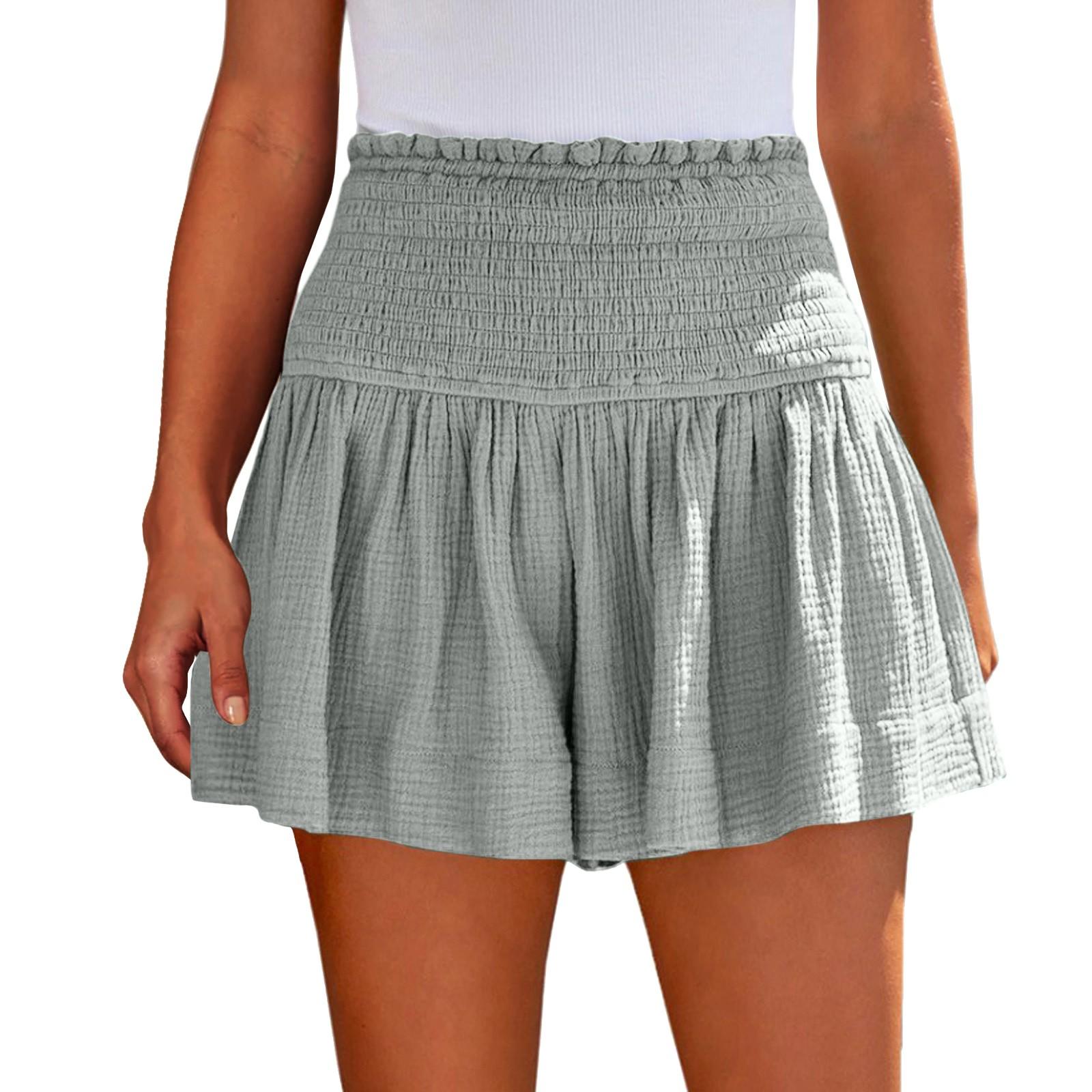 

Ladies Casual Large Color Breathable Fashion Wide Leg Shorts XXL