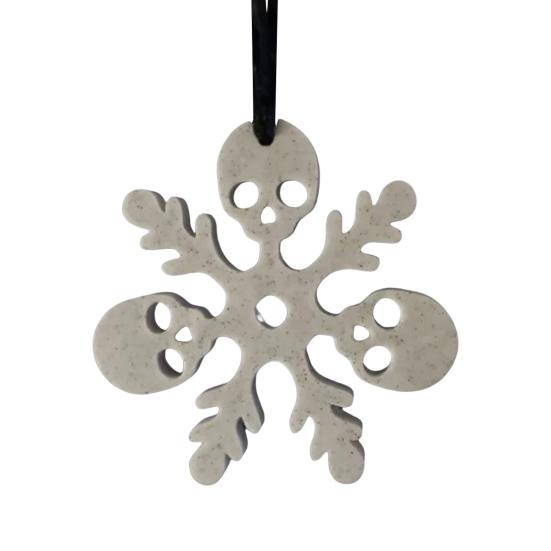 

Skull Snowflake Ornament 3D Printed Gothic Snowflake Xmas Tree Hanging Decoration for Tree Window Holiday Decor B