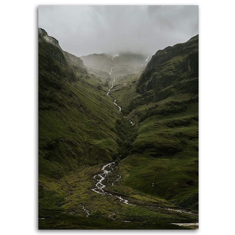 Canvas print, Mountain river in mist