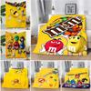 Cartoon Chocolade M-M&M's Logo Bedrukt Deken Picknickdekens Warme Deken Zacht Comfortabel Deken Huis Reizen Verjaardagscadeau