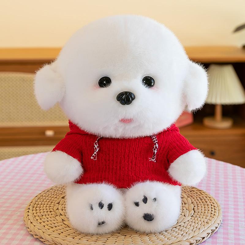 Cute Dog Plush Toy Doll Simulation Dressing Bichon Dog Cloth Doll Wedding Throwing Stall Doll