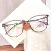 Fashionable Cat Eye Large Frame Reading Glasses, Elegant Women's Anti Blue Light Glasses, Anti Fatigue Reading Glasses