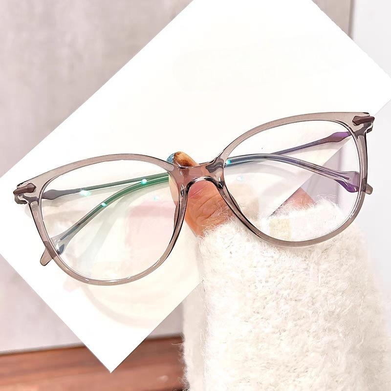 Fashionable Cat Eye Large Frame Reading Glasses, Elegant Women's Anti Blue Light Glasses, Anti Fatigue Reading Glasses
