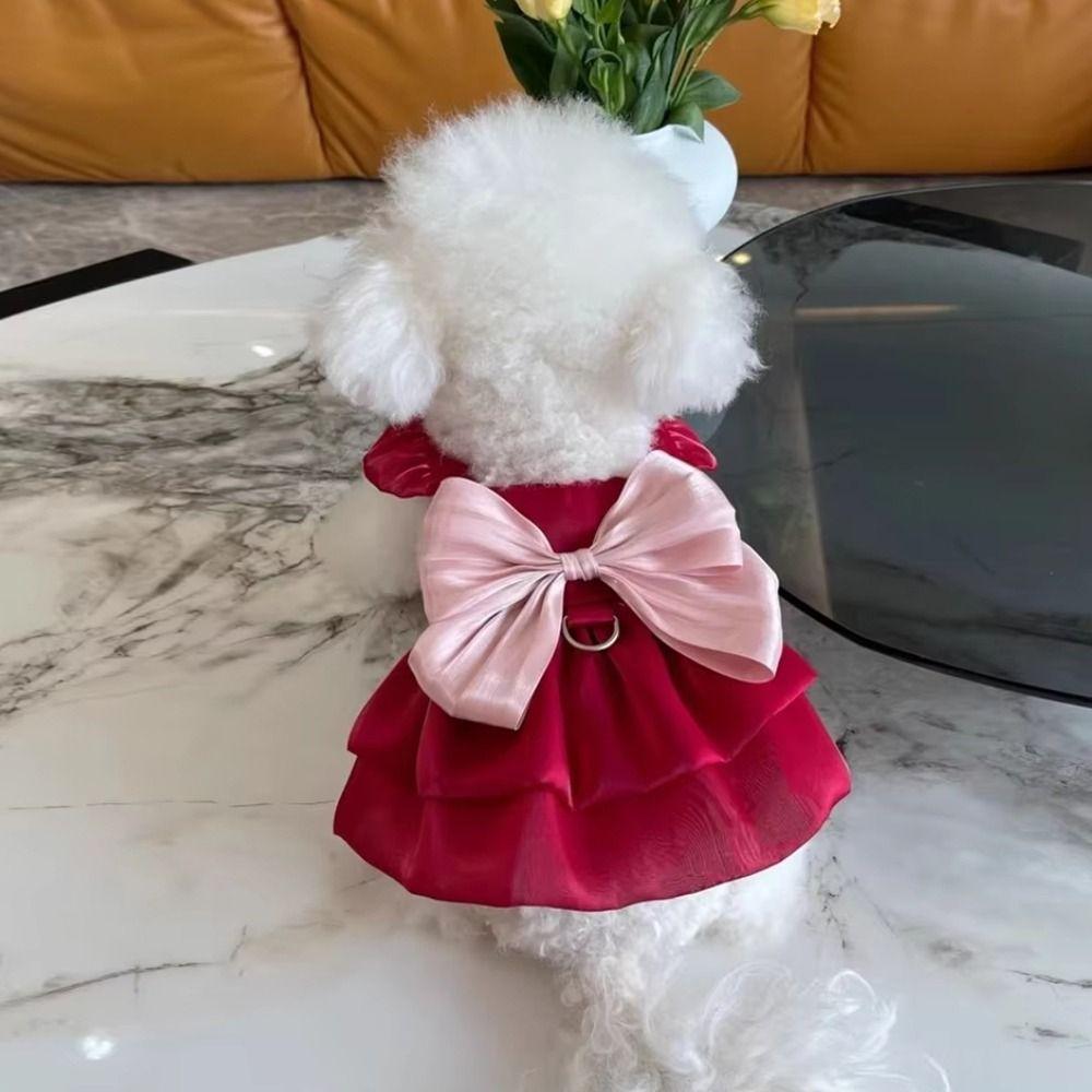 Soft Summer Dog Clothes Princess Style Cute Puppy Clothes Stylish Puppy Wedding Skirt  Dog Clothes