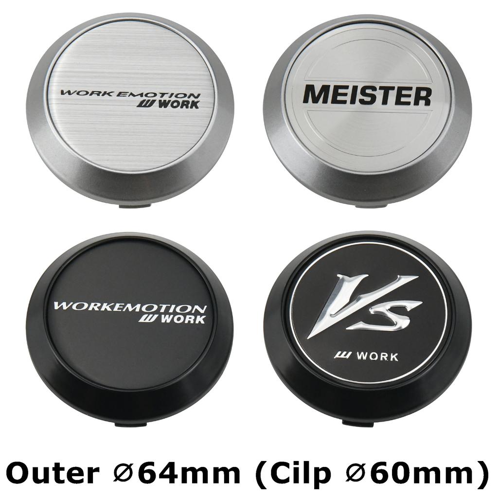 ABBK1 4 STÜCKE Neu 64MM Außendurchmesser / 60MM Innendurchmesser Kappe Für Felgen WORK EMOTION EQUIP MEISTER VS Logo Felgendeckel Sportwagen Radkappe Radkappen