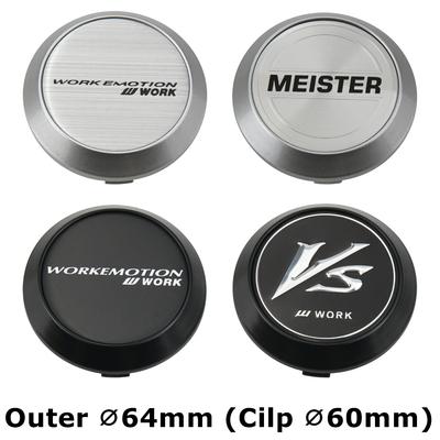 4 szt. Nowe Nakładki na Felgi WORK EMOTION EQUIP MEISTER VS Logo Średnica Zewnętrzna 64 MM / Wewnętrzna 60 MM Pokrywa Piasty Koła Pokrywa Koła Samochodu Sportowego