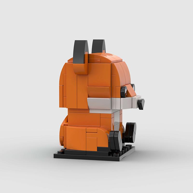 MOC Animals Figures Cute Small Fox Building Blocks Brick Models Heads Children Friends DIY Educational Toy Kids Christmas Gifts