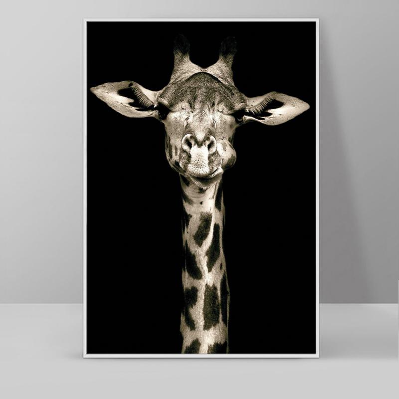 Modern Black And White Lion Elephant Deer Zebra Poster Canvas Painting Nordic Animals Wall Picture For Living Room Home Decor