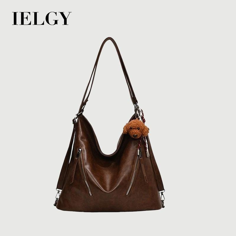 Ielgy Melade Retro Backpack Trendy Fashion Casual Large-Capacity Tote Bag