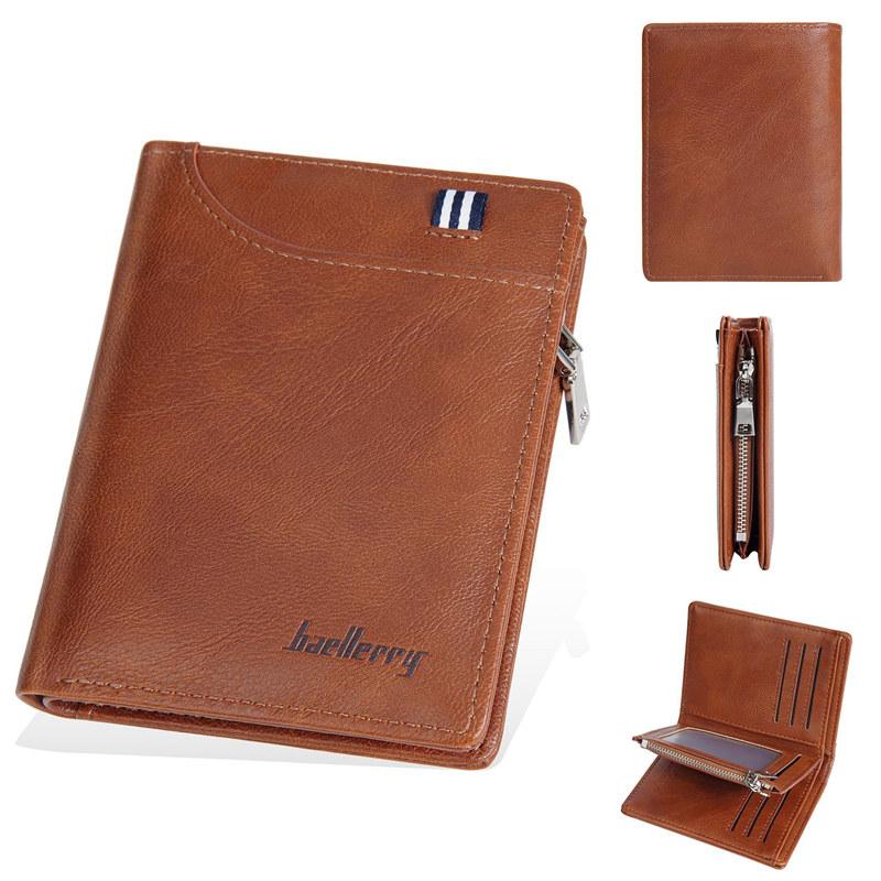 

Baellerry Захист від RFID крадіжки Сумка для монет Гаманець на блискавці Гаманці для чоловіків Вінтажний дизайн Гаманець-холдер для візиток 12cm*9.5cm*2cm