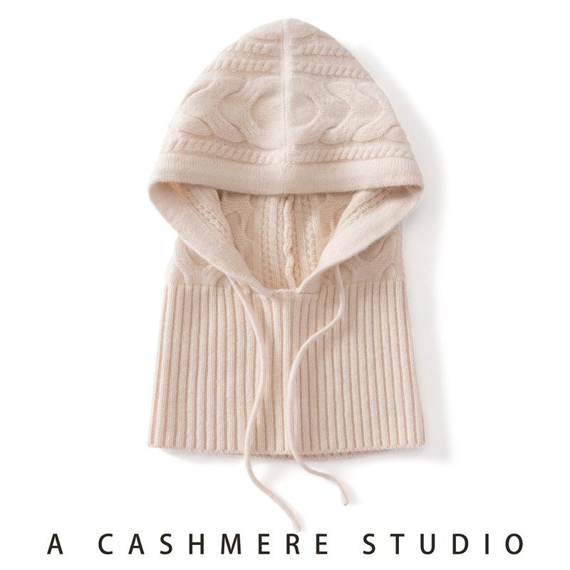 Balaclava Hat Cashmere Hat Women's Winter Warm Hat Scarf Integrated Ear Protection Wool Knitted Hat