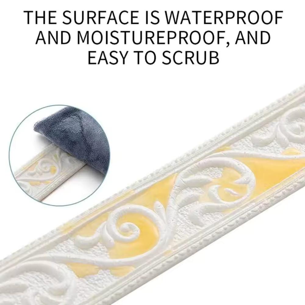 1PC 2.3m/90.55in Kick Wall Sticker 3D Self Adhesive Decorative Trim Molding for Walls Door Frames Smooth Surfaces Backgrounds