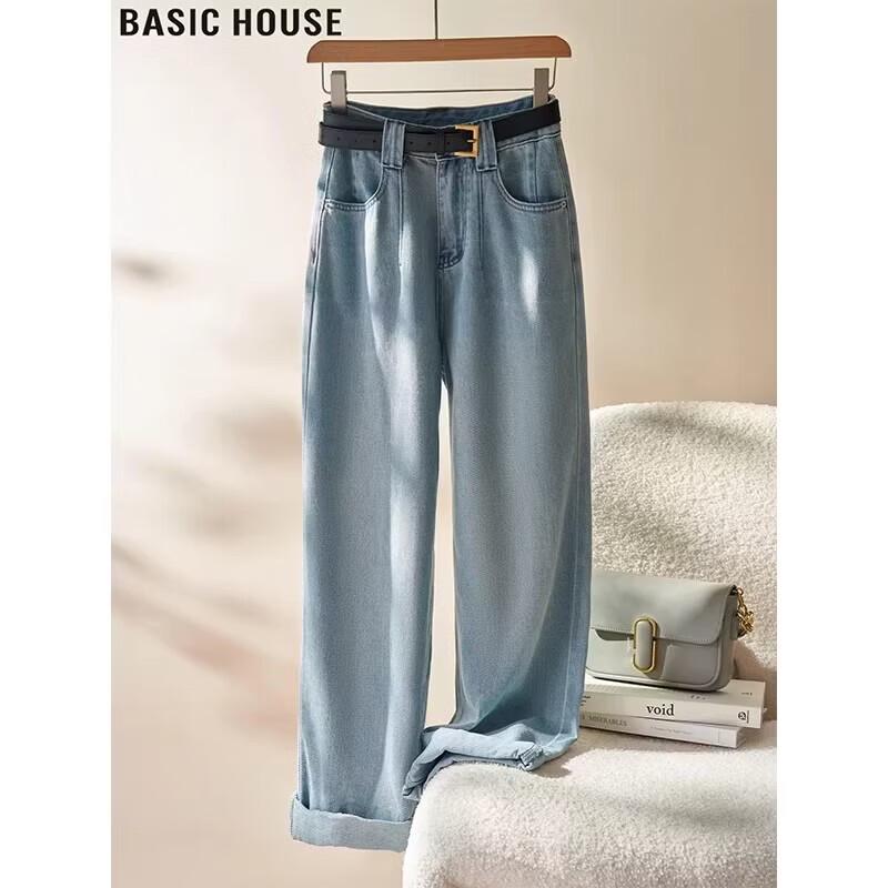 Basic House Women s Relaxed Wide-Leg Jeans M