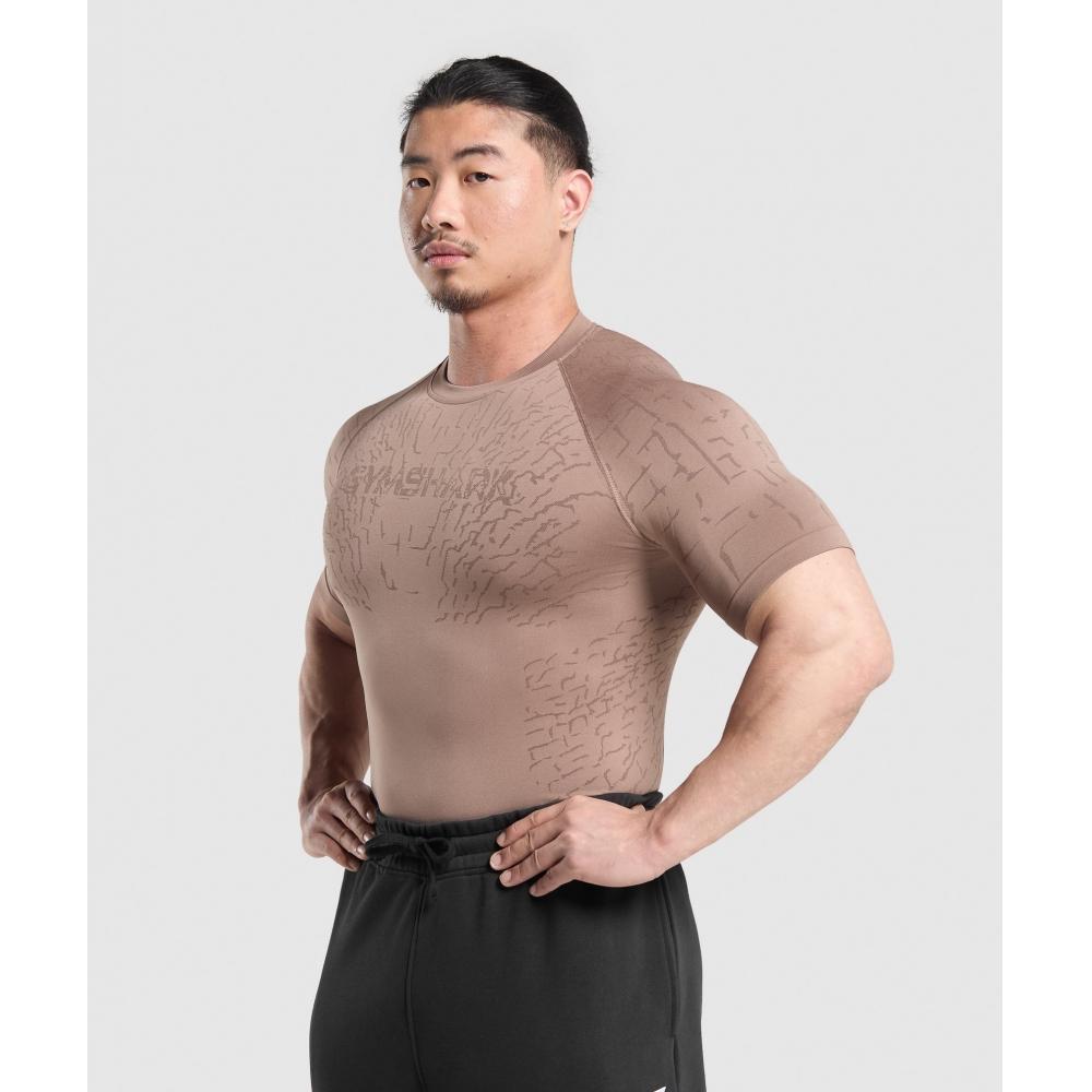 Gymshark TecTonic Seamless T shirT Mocha Mauve walnuT Brown A1b1p Ncjj