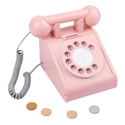 Ahşap Simülasyon Retro Telefon Oyuncak Çocuklar Ahşap Simülasyon Telefon Oyun Evi Oyuncak Bebek Erken Eğitim Hediyeleri Ev Dekorasyonu