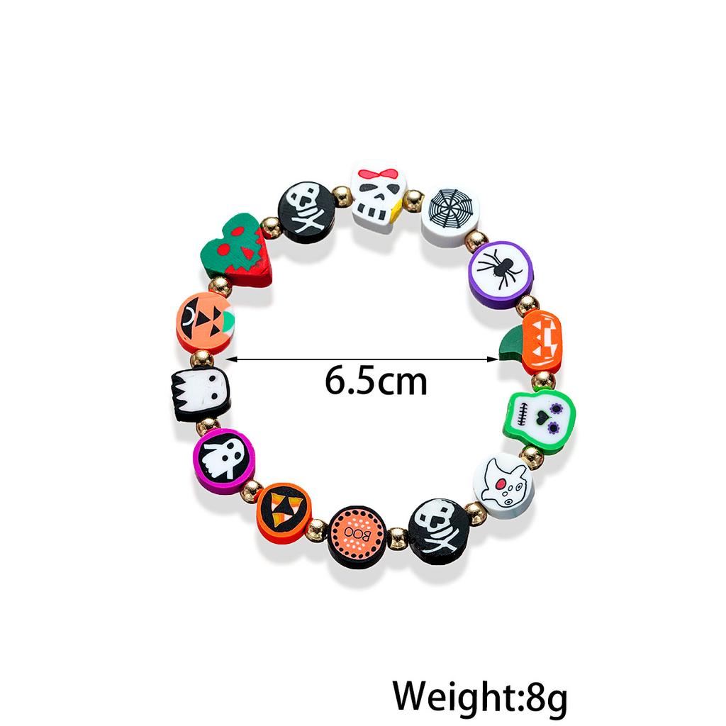 Pumpkin Skull Ghost Spider Beaded Bracelets For Men Women Kids Halloween Accessories Cute Creative Jewelry Festival Family Gift