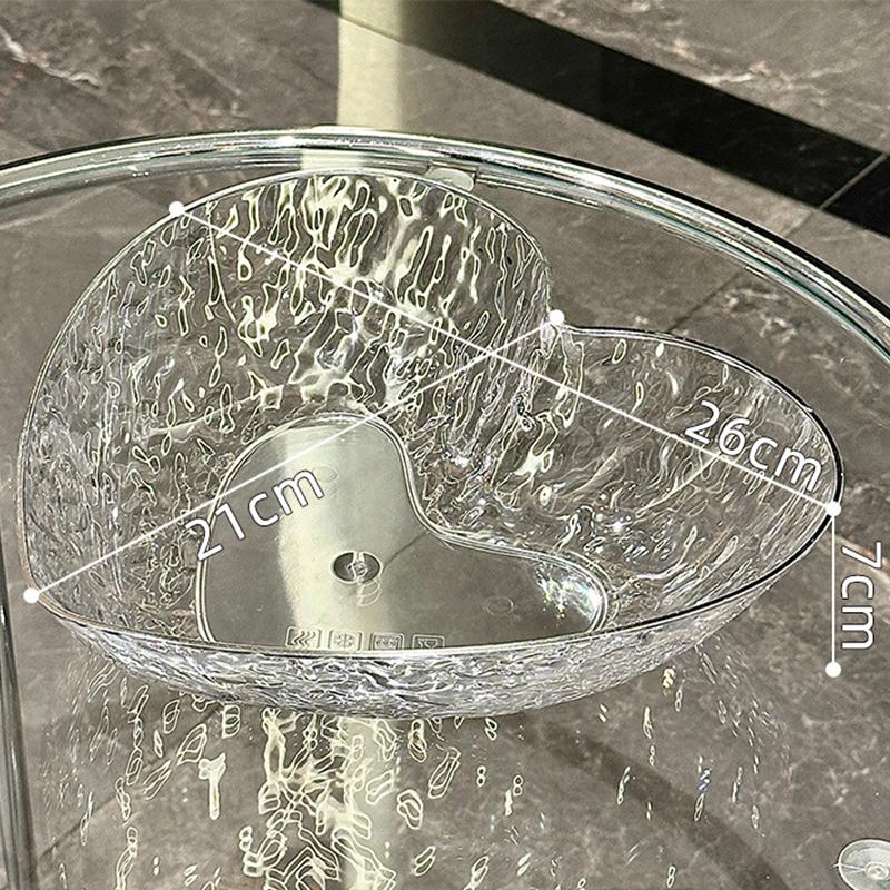 

Прозрачная тарелка для фруктов в форме сердца с волнообразным узором, тарелка для дома, гостиной, кофейного столика, тарелка для фруктов, тарелка для закусок