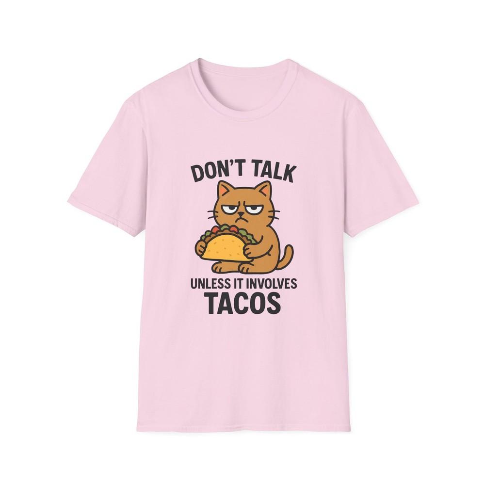 

Unisex Softstyle T-Shirt Angry Cat Taco Lover Funny Don’t Talk Unless It’s Tacos 4XL
