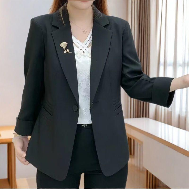 

Women s Plus Size Black Slimming Casual Suit Jacket, Spring/Autumn 2026 Collection L (80-110 lbs)