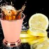 2pcs Rose Gold Mint Julep Cup Beaded Stainless Steel Cocktail Glasses Metal Drinking Glasses  Party