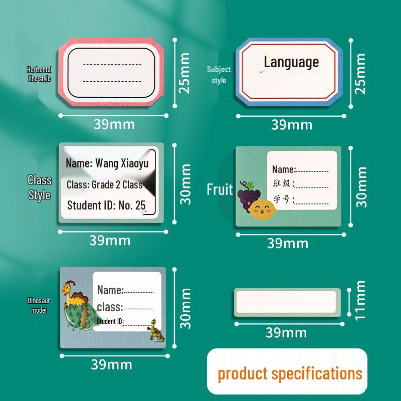 Self-Adhesive Name Stickers: Book, Water Bottle & Kindergarten Labels for Elementary Students