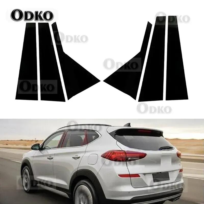8PCS Polished Pillar Posts Fit For Hyundai Tucson 2015- Window Trim Cover BC Column Sticker